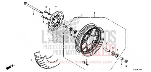 ROUE AVANT MSX125F de 2015
